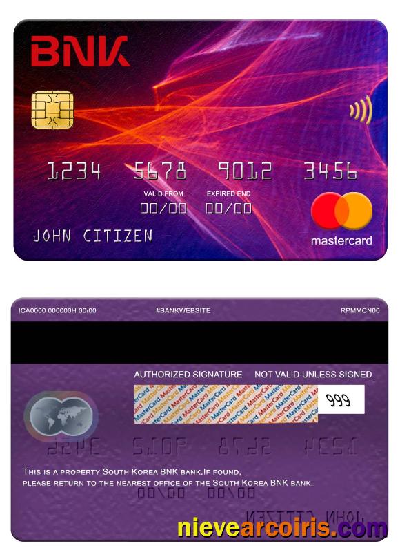 South Korea BNK bank mastercard